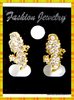BOUCLES D'OREILLES PLAQUEES OR STRASS MARTINIQUE