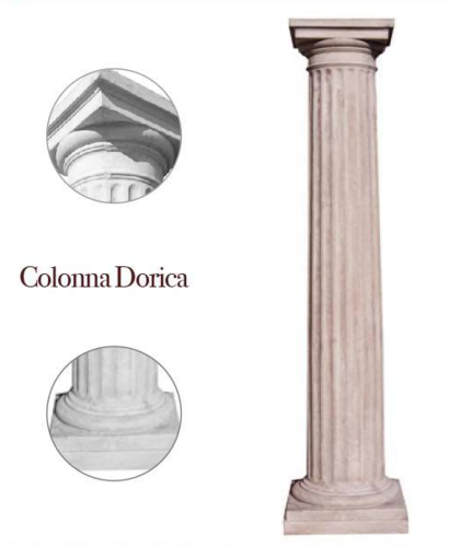 Colonna Dorica in cemento cm 40x40x220H